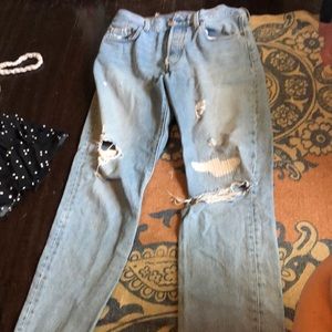 Distressed Levi's denim Jeans